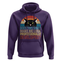 Vintage Black Cat Hoodie Does This Shirt Make Me Look Professionally Developed