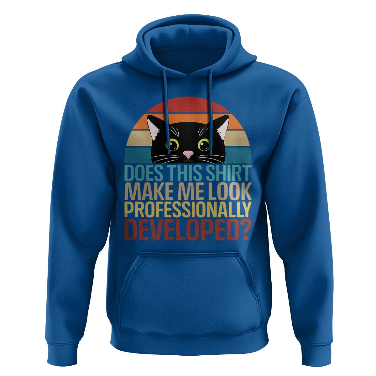 Vintage Black Cat Hoodie Does This Shirt Make Me Look Professionally Developed