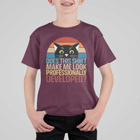 Vintage Black Cat T Shirt For Kid Does This Shirt Make Me Look Professionally Developed