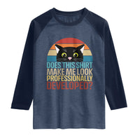 Vintage Black Cat Raglan Shirt Does This Shirt Make Me Look Professionally Developed