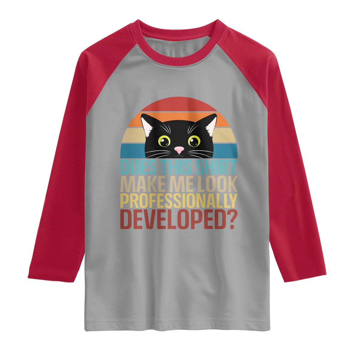 Vintage Black Cat Raglan Shirt Does This Shirt Make Me Look Professionally Developed