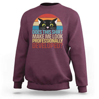 Vintage Black Cat Sweatshirt Does This Shirt Make Me Look Professionally Developed