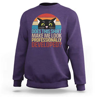 Vintage Black Cat Sweatshirt Does This Shirt Make Me Look Professionally Developed