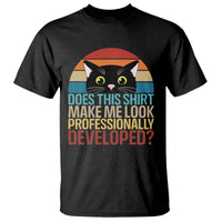 Vintage Black Cat T Shirt Does This Shirt Make Me Look Professionally Developed