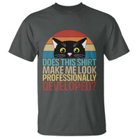 Vintage Black Cat T Shirt Does This Shirt Make Me Look Professionally Developed