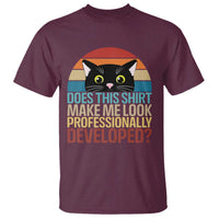 Vintage Black Cat T Shirt Does This Shirt Make Me Look Professionally Developed