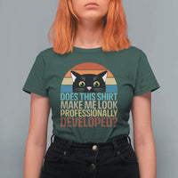 Vintage Black Cat T Shirt For Women Does This Shirt Make Me Look Professionally Developed