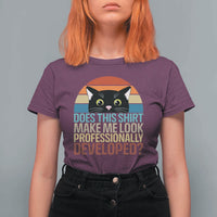 Vintage Black Cat T Shirt For Women Does This Shirt Make Me Look Professionally Developed
