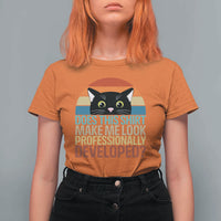 Vintage Black Cat T Shirt For Women Does This Shirt Make Me Look Professionally Developed
