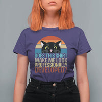 Vintage Black Cat T Shirt For Women Does This Shirt Make Me Look Professionally Developed
