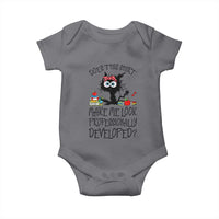 Funny Teacher Black Cat Baby Onesie Does This Shirt Make Me Look Professionally Developed