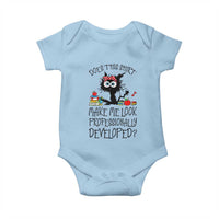 Funny Teacher Black Cat Baby Onesie Does This Shirt Make Me Look Professionally Developed