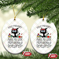 Funny Teacher Black Cat Ceramic Ornament Does This Shirt Make Me Look Professionally Developed