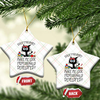 Funny Teacher Black Cat Ceramic Ornament Does This Shirt Make Me Look Professionally Developed