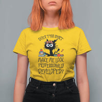 Funny Teacher Black Cat T Shirt For Women Does This Shirt Make Me Look Professionally Developed