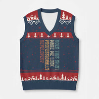 Does This Make Me Look Professionally Developed V-Neck Knit Sweater Vest Funny Sarcastic