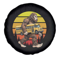 Funny Bigfoot School Bus Lover Spare Tire Cover Sasquatch Back To School Vintage Gift