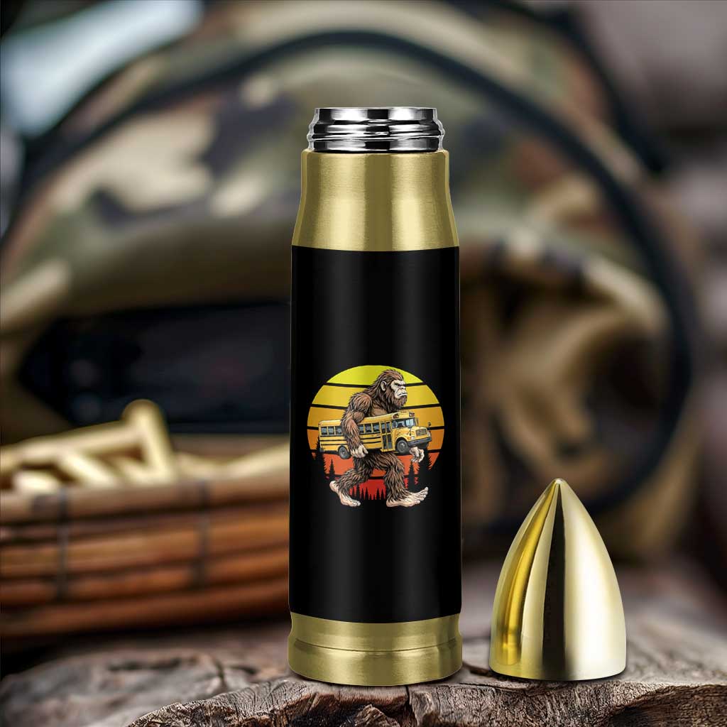 Funny Bigfoot School Bus Lover Bullet Tumbler Sasquatch Back To School Vintage Gift