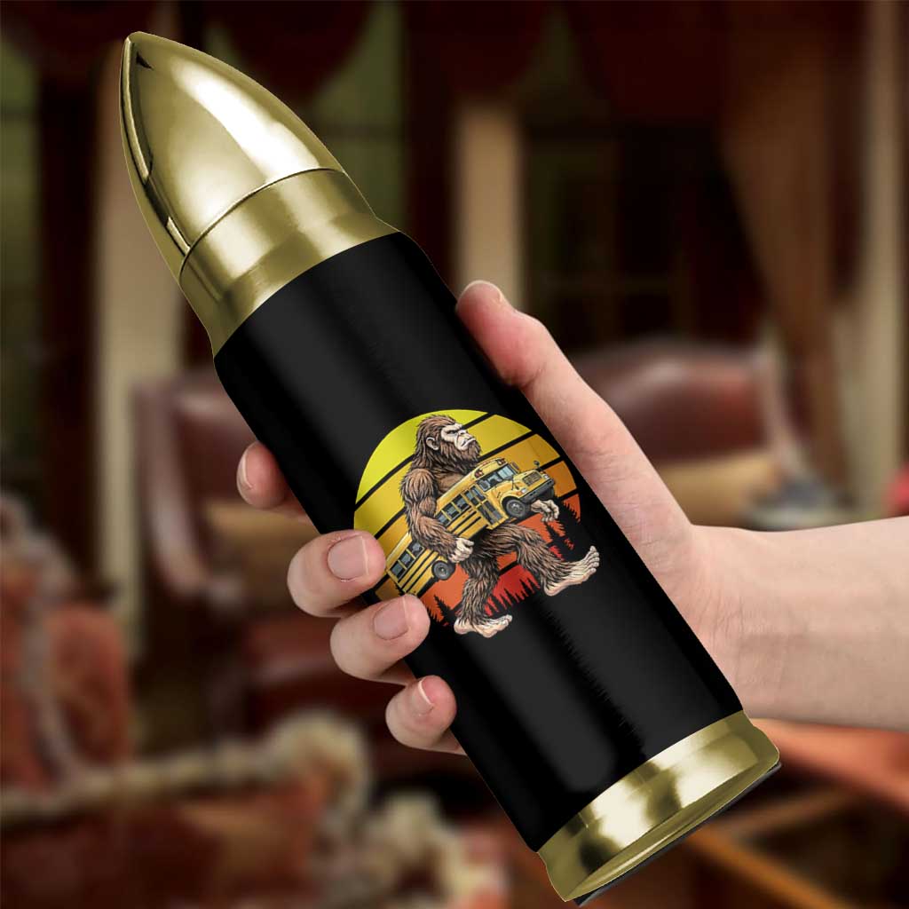 Funny Bigfoot School Bus Lover Bullet Tumbler Sasquatch Back To School Vintage Gift