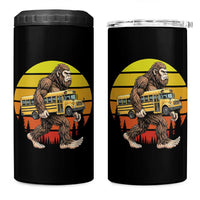 Funny Bigfoot School Bus Lover 4 in 1 Can Cooler Tumbler Sasquatch Back To School Vintage Gift