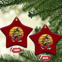 Funny Bigfoot School Bus Lover Ceramic Ornament Sasquatch Back To School Vintage Gift