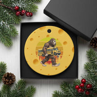 Funny Bigfoot School Bus Lover Ceramic Ornament Sasquatch Back To School Vintage Gift