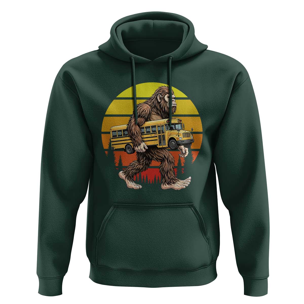 Funny Bigfoot School Bus Lover Hoodie Sasquatch Back To School Vintage Gift