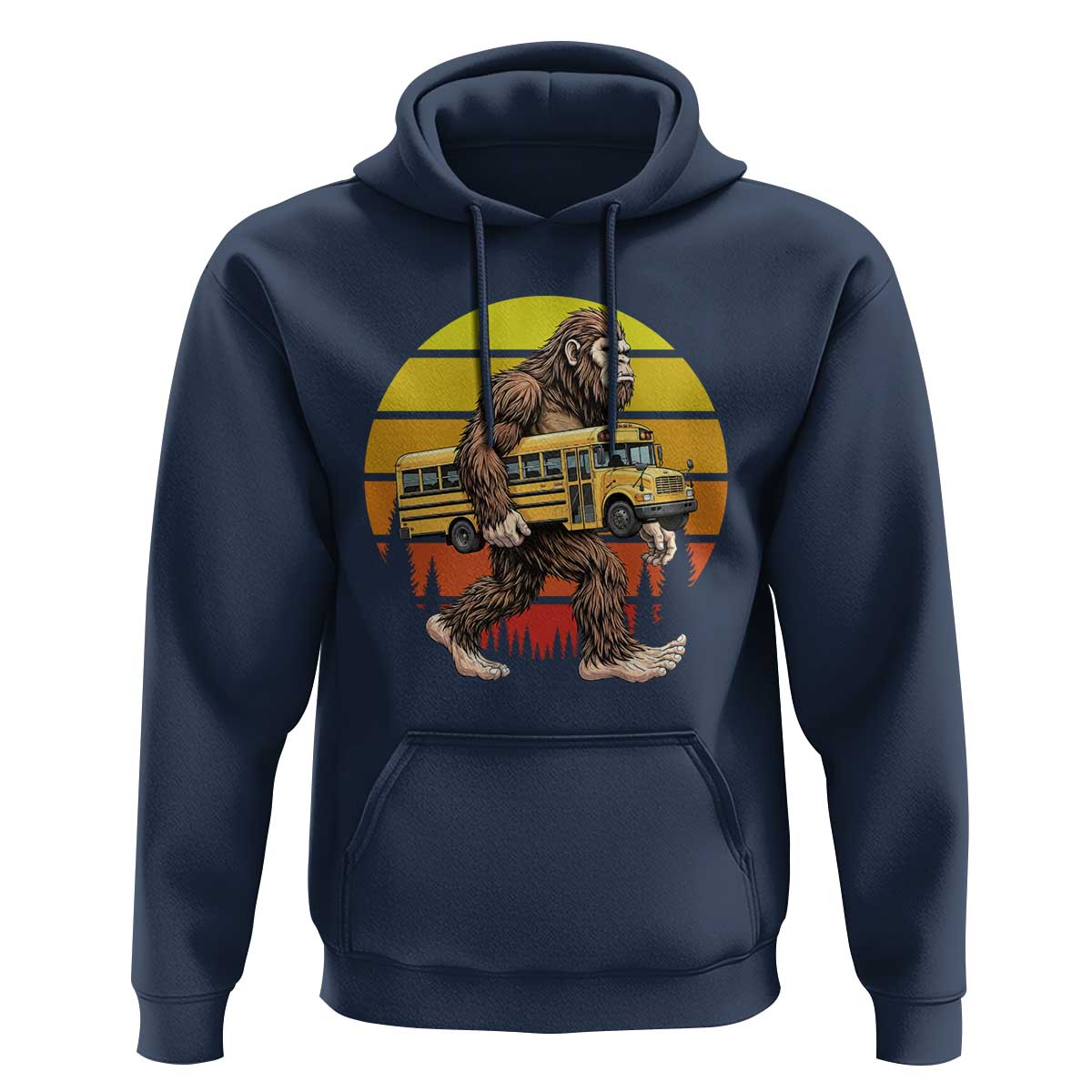 Funny Bigfoot School Bus Lover Hoodie Sasquatch Back To School Vintage Gift