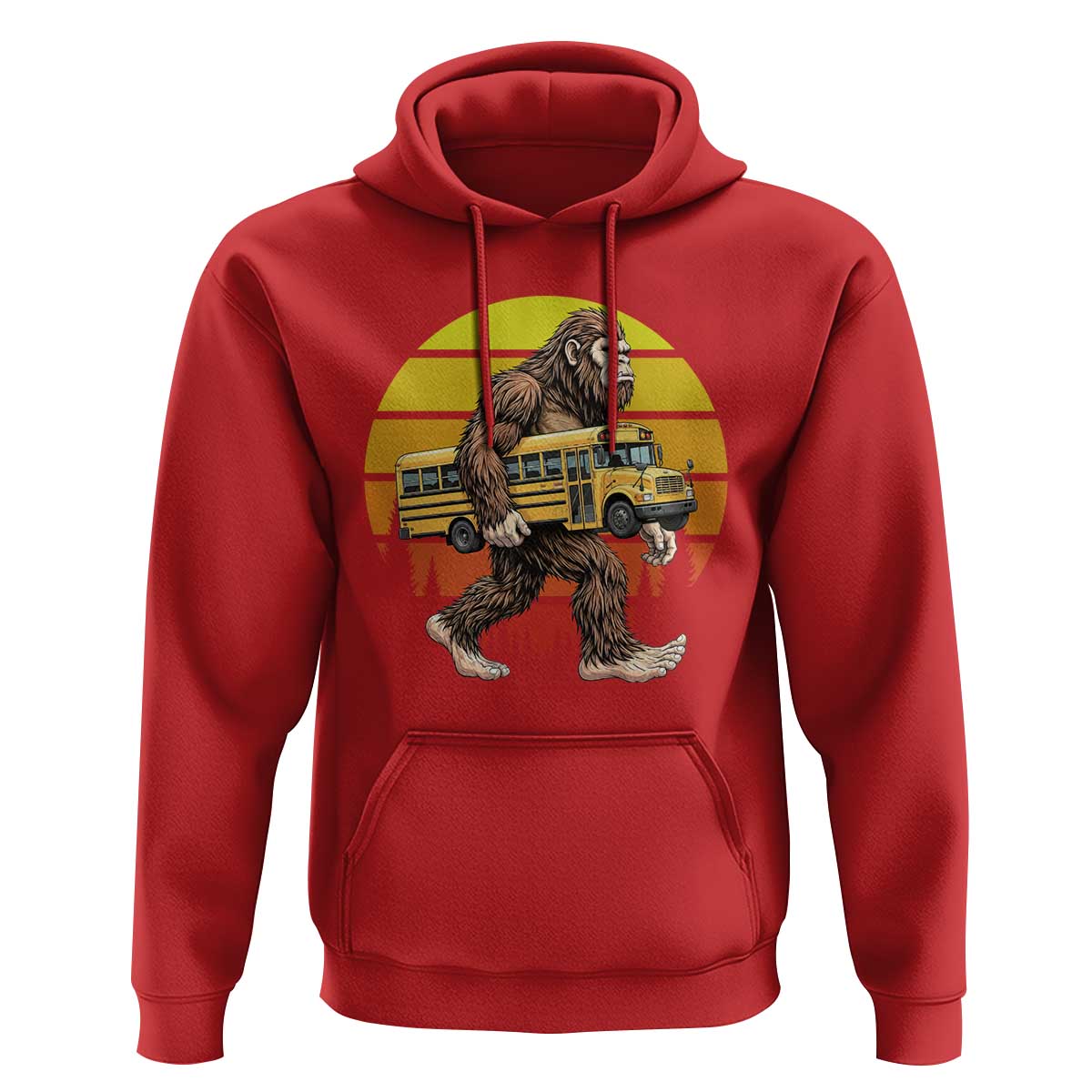 Funny Bigfoot School Bus Lover Hoodie Sasquatch Back To School Vintage Gift