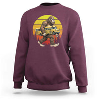 Funny Bigfoot School Bus Lover Sweatshirt Sasquatch Back To School Vintage Gift