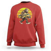 Funny Bigfoot School Bus Lover Sweatshirt Sasquatch Back To School Vintage Gift