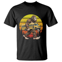Funny Bigfoot School Bus Lover T Shirt Sasquatch Back To School Vintage Gift