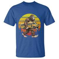 Funny Bigfoot School Bus Lover T Shirt Sasquatch Back To School Vintage Gift
