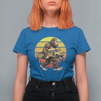 Funny Bigfoot School Bus Lover T Shirt For Women Sasquatch Back To School Vintage Gift