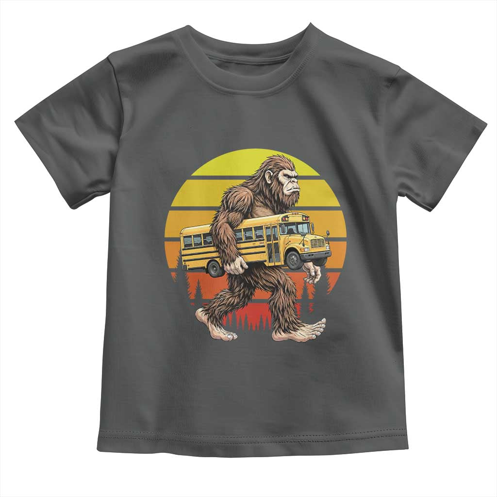 Funny Bigfoot School Bus Lover Toddler T Shirt Sasquatch Back To School Vintage Gift