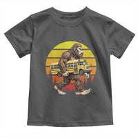 Funny Bigfoot School Bus Lover Toddler T Shirt Sasquatch Back To School Vintage Gift