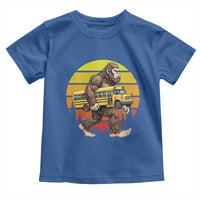 Funny Bigfoot School Bus Lover Toddler T Shirt Sasquatch Back To School Vintage Gift