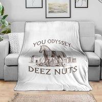 Funny You Odyssey Deez Nuts Trojan Horse Throw Blanket Ancient Greek History Meme Humor Gift