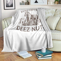 Funny You Odyssey Deez Nuts Trojan Horse Throw Blanket Ancient Greek History Meme Humor Gift