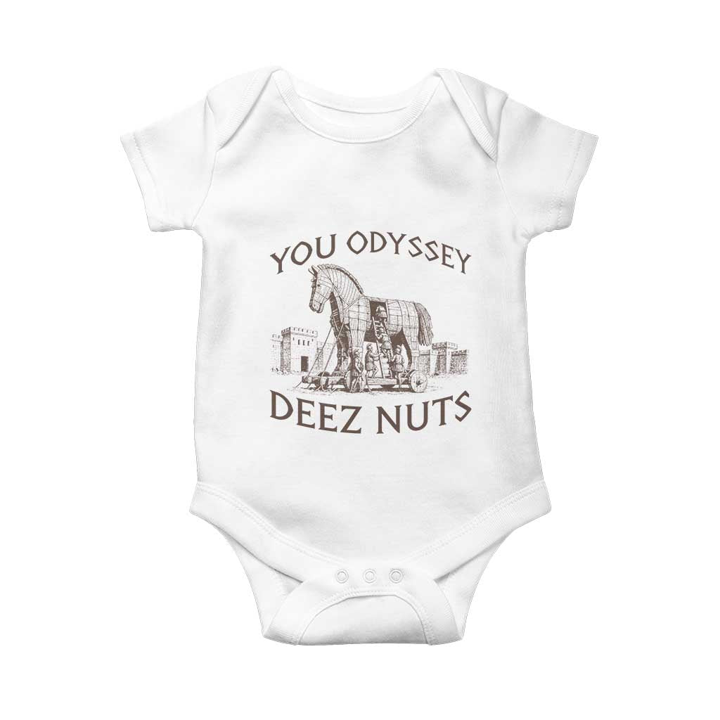 Funny You Odyssey Deez Nuts Trojan Horse Baby Onesie Ancient Greek History Meme Humor Gift