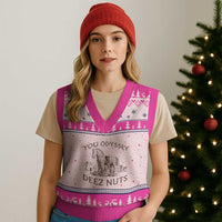 Funny You Odyssey Deez Nuts Trojan Horse V-Neck Knit Sweater Vest Ancient Greek History Meme Humor Gift