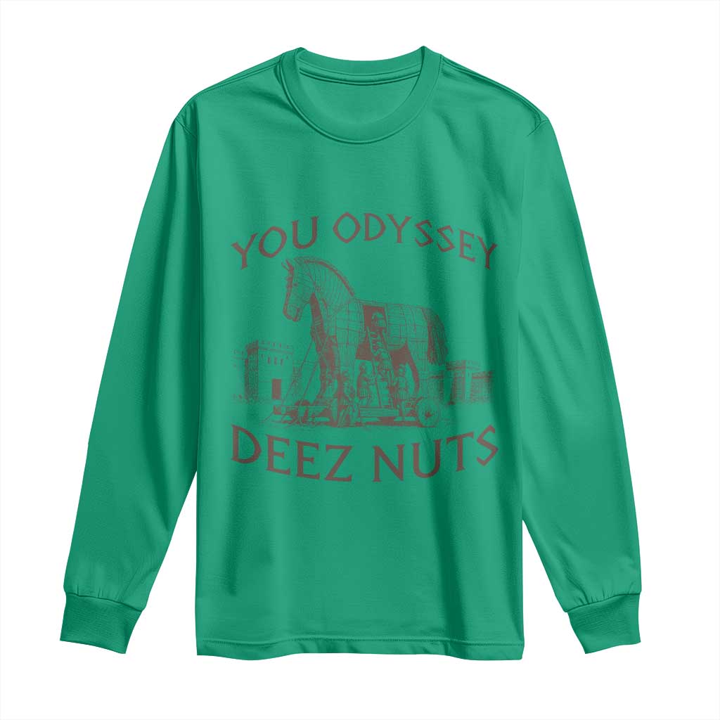 Funny You Odyssey Deez Nuts Trojan Horse Long Sleeve Shirt Ancient Greek History Meme Humor Gift