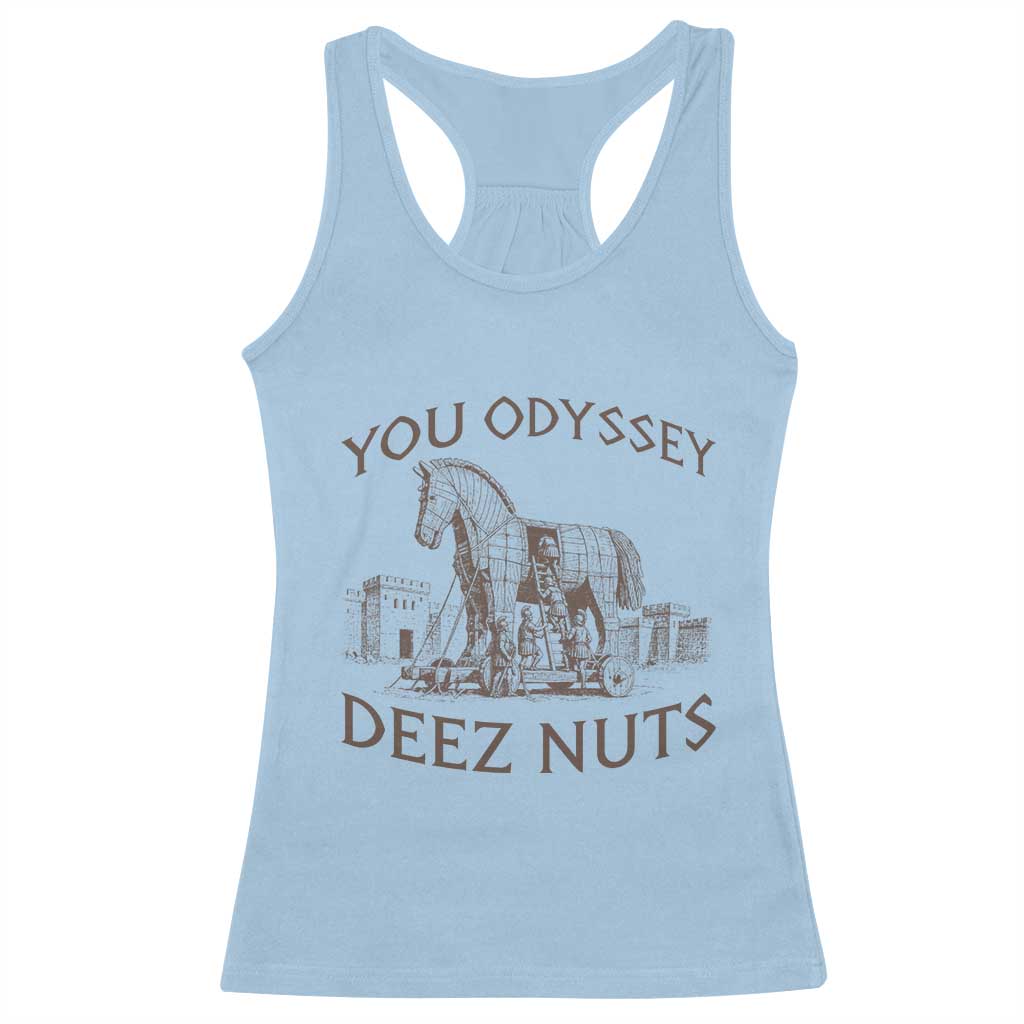 Funny You Odyssey Deez Nuts Trojan Horse Racerback Tank Top Ancient Greek History Meme Humor Gift
