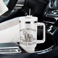 Funny You Odyssey Deez Nuts Trojan Horse Tumbler With Handle Ancient Greek History Meme Humor Gift