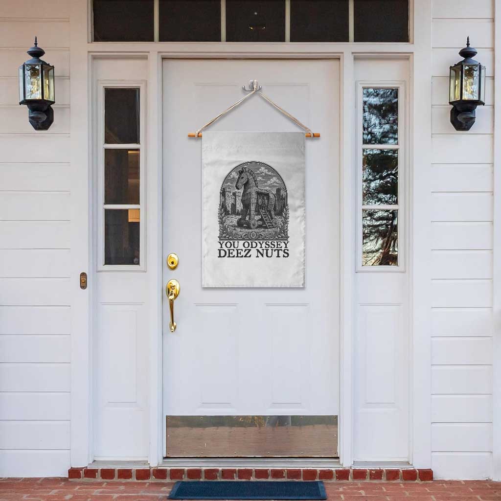 Funny You Odyssey Deez Nuts Trojan Horse Garden Flag Ancient Greek History Gift