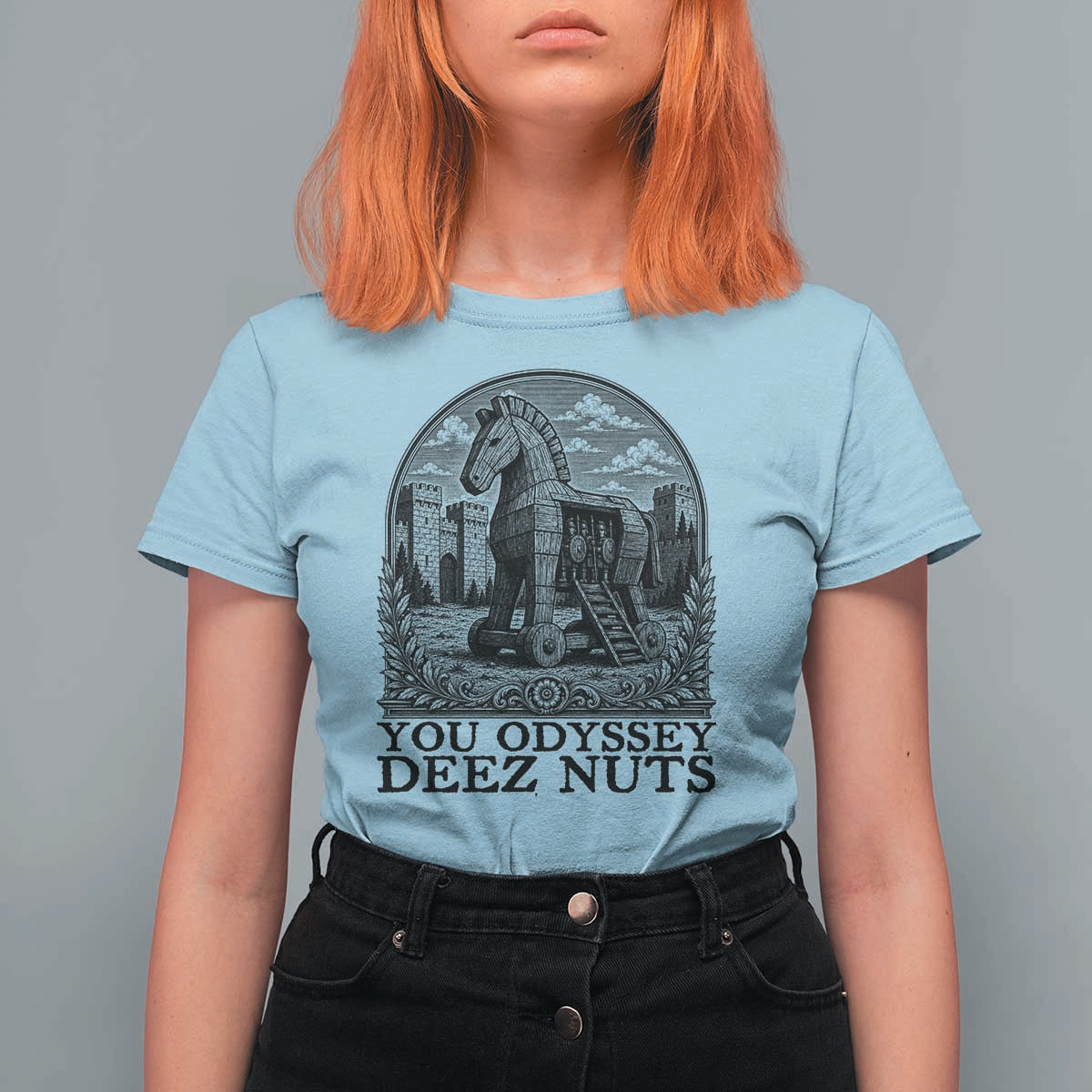 Funny You Odyssey Deez Nuts Trojan Horse T Shirt For Women Ancient Greek History Gift