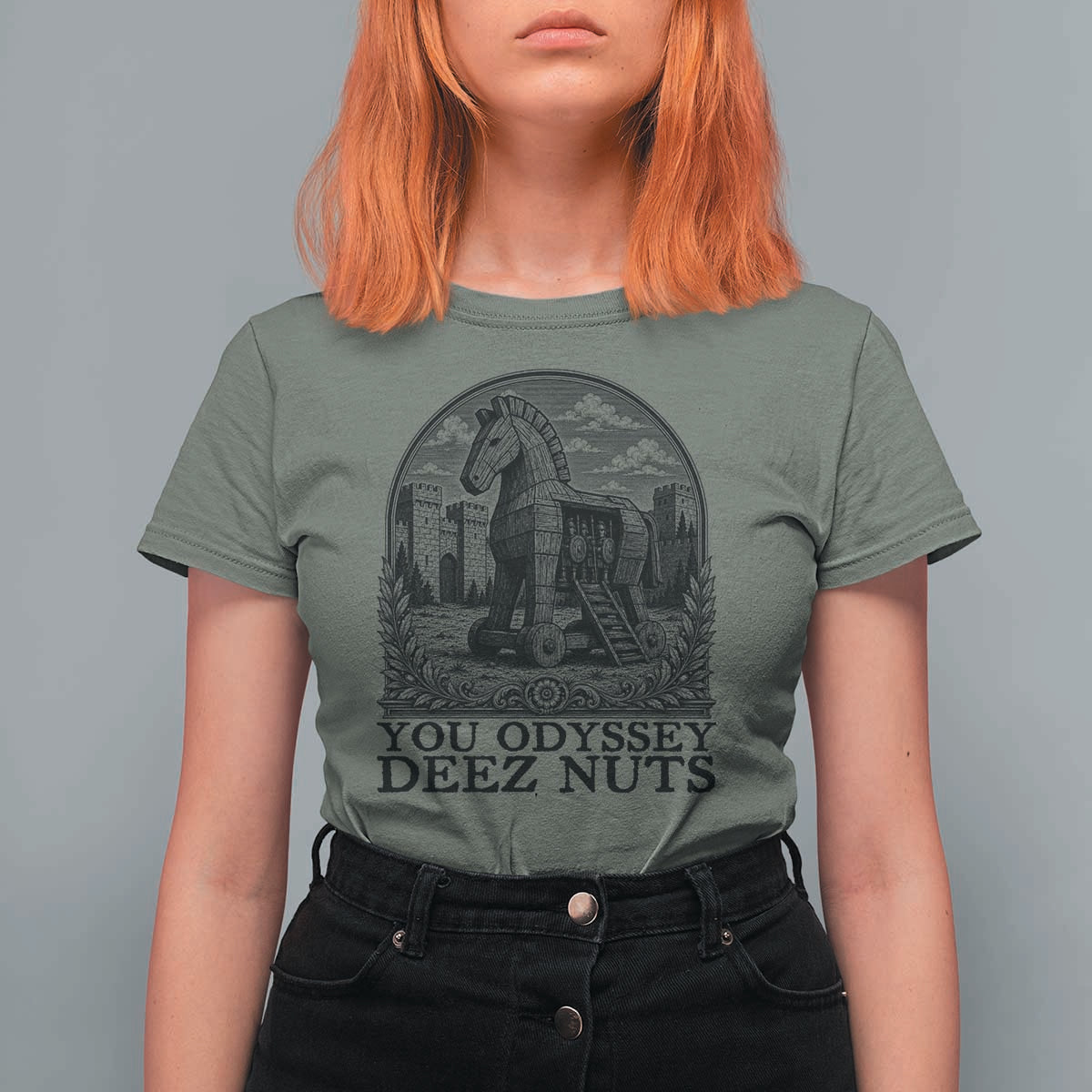 Funny You Odyssey Deez Nuts Trojan Horse T Shirt For Women Ancient Greek History Gift