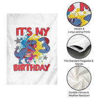 Dino Spider Its My 3rd Birthday Garden Flag Dinosaur Gift For Boys