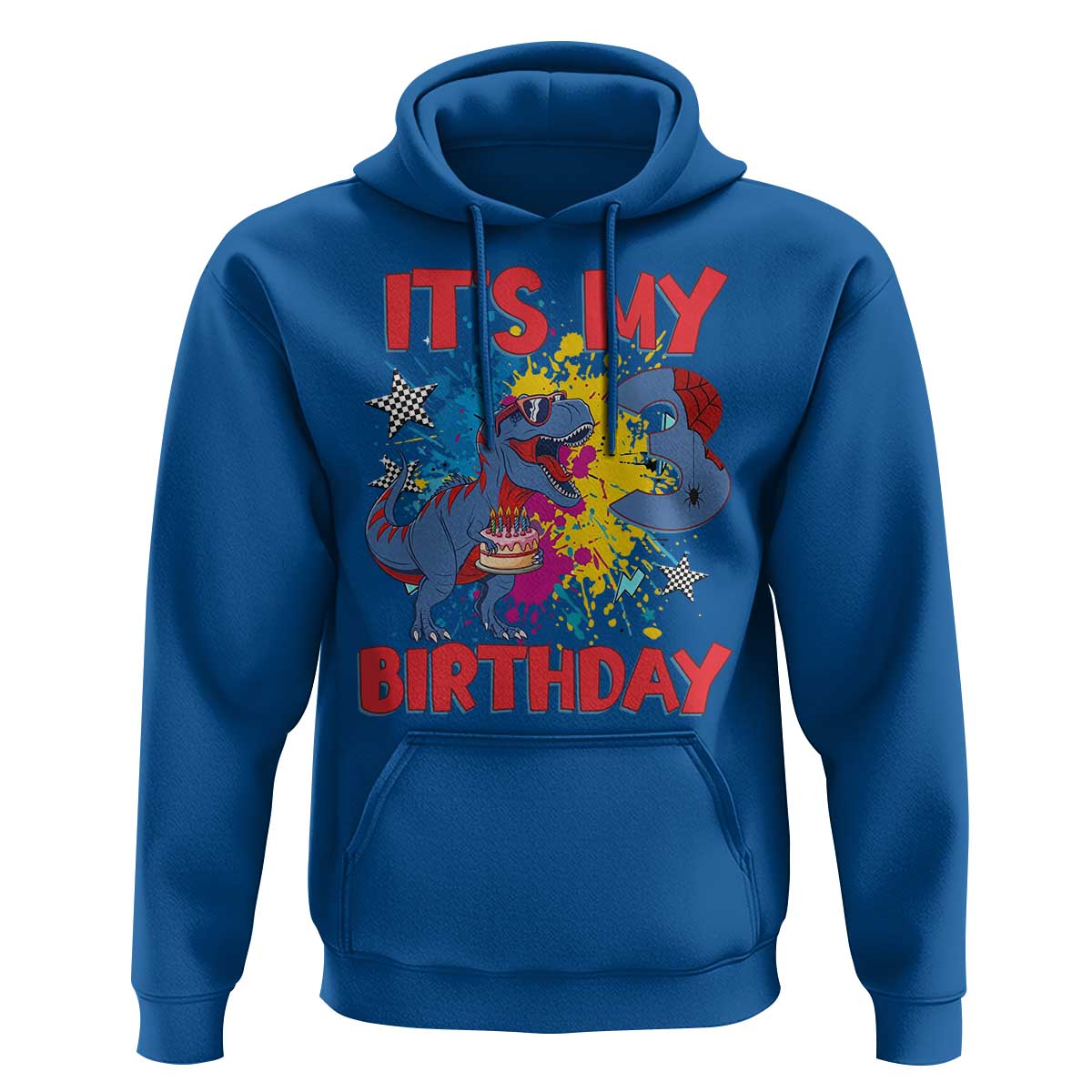 Dino Spider Its My 3rd Birthday Hoodie Dinosaur Gift For Boys