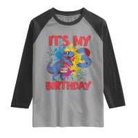 Dino Spider Its My 3rd Birthday Raglan Shirt Dinosaur Gift For Boys
